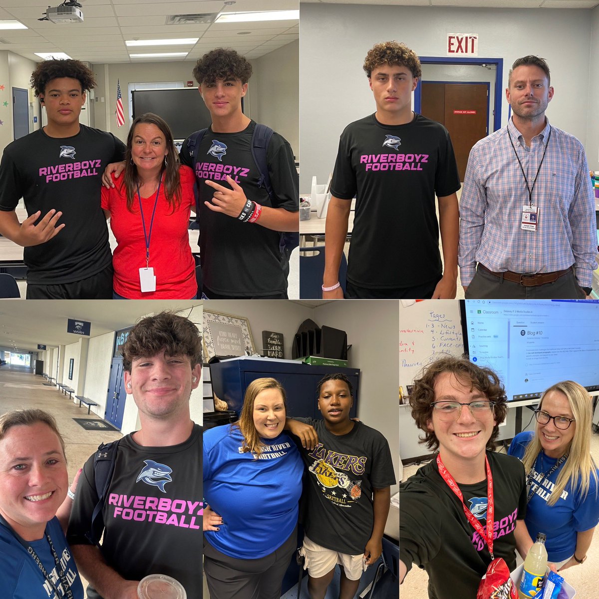lisapharrison21's tweet photo. Representing our Shark “sons” &amp; pink for breast cancer awareness. Can’t wait to watch our Riverboyz play against Boca High tonight!! 💙🦈🏈#bitedown @river_boyz1 @SharksSrhs @CastellaAlli @pbcsd @The_Galleon @SuarezSRHScoach @CoachHeadley @tjonesamazing @spanishriverhigh https://t.co/87O0y1br0e