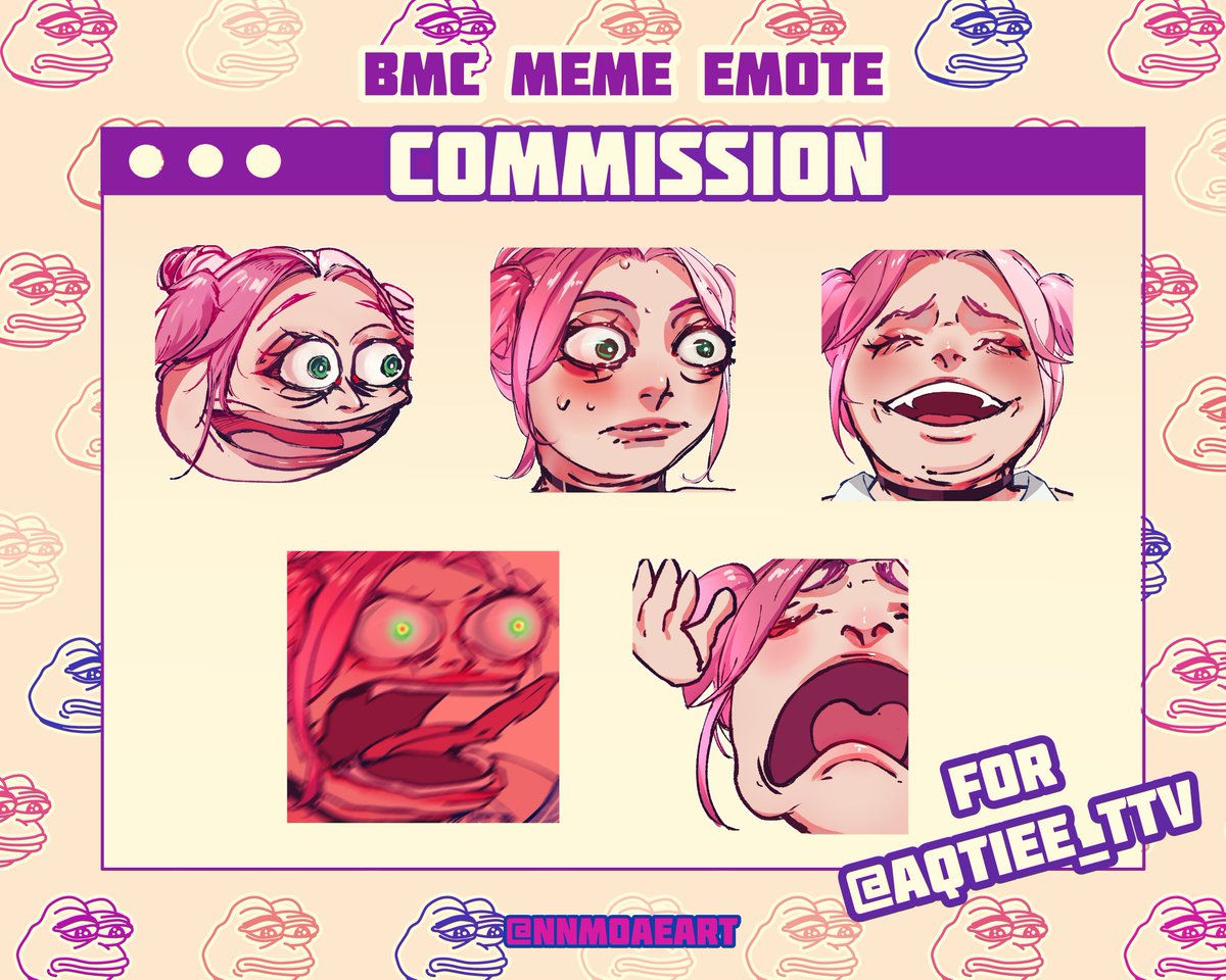 The last one meme emotes commission for @AQtiee_TTV! Thank you so much!❤️‍🔥#QtieeArt