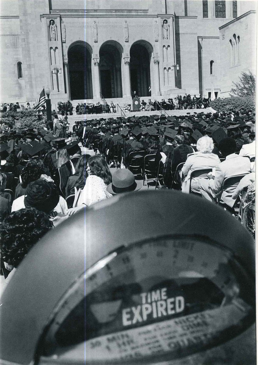 Well, our time at #ArchivesU is drawing to a close. We wish all the best, as you commence forward with your weekend.

📸: #CatholicU commencement, 1976.

#ArchivesHashtagParty
