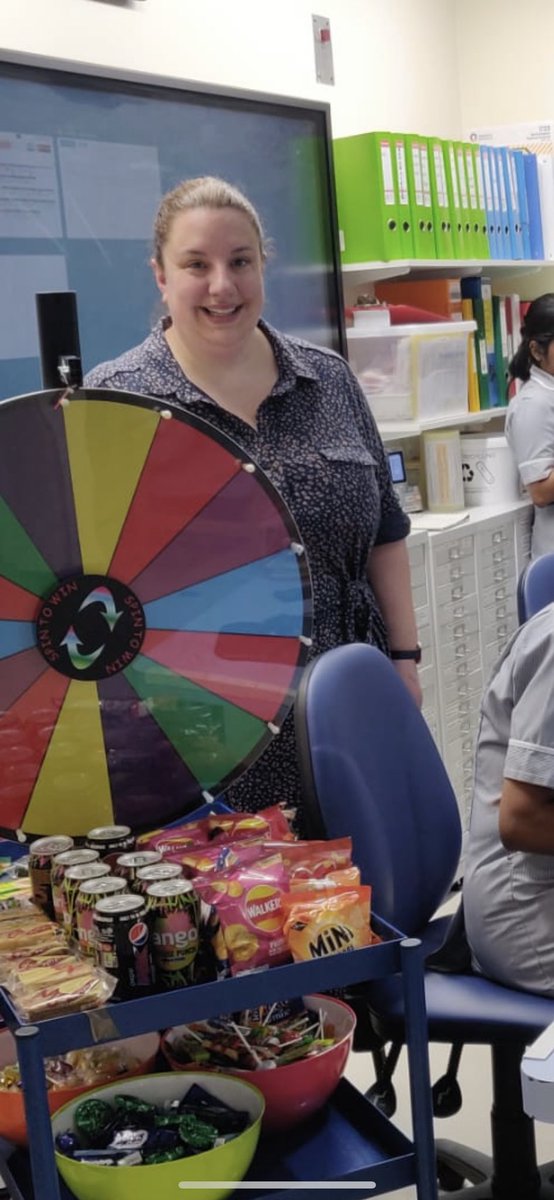 Spin the survey wheel! Had a lovely evening with <a href="/jane_sanjeevi/">Jane Sanjeevi</a> visiting Rowan ward, canteen and pathology to help make filling in the survey fun. @NereaOdongoNGH <a href="/HeidiSmoult/">Heidi Smoult</a> <a href="/emlambert8/">Emily Lambert</a> <a href="/NGHnhstrust/">Northampton General Hospital 💙</a>