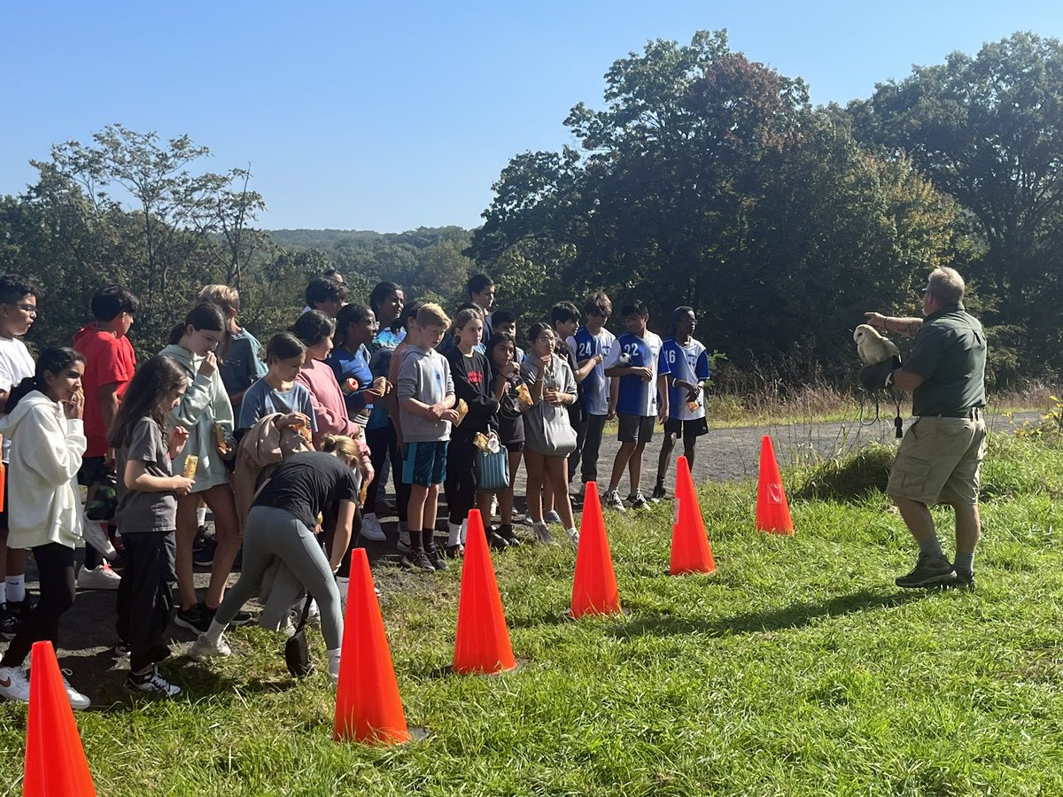 BrownPocoBlue's tweet photo. Our walk around Swan Lake was made even more incredible by a special program with a local falconer, who presented to every single grade as a station along their walk! https://t.co/0gX3aq6tU6