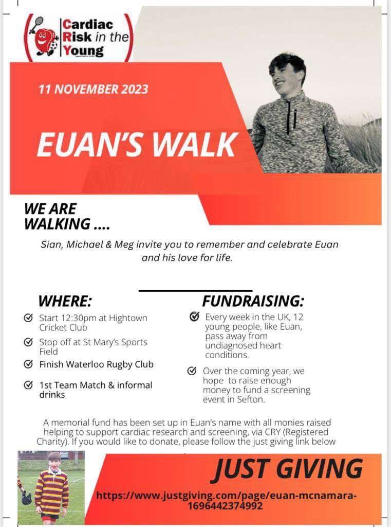 My sons best friend  Euan passed  away  suddenly aged just 15  on 22/10/2022 - his family and friends are raising some cash to try and prevent this from happening again - his legacy love some support please 🙏