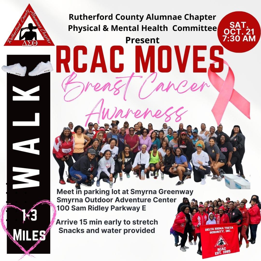 On Saturday, October 21st at 7:30 am  stand up, show up, and move for a cause that touches us all. <a href="/RCACDeltas/">RCAC Deltas</a> will walk for you. We will walk to raise awareness.
With unity, love, and persistence. 🎗️💖
#RCACMoves #BreastCancerAwareness #TogetherWeStand #DST1913 #SRDST