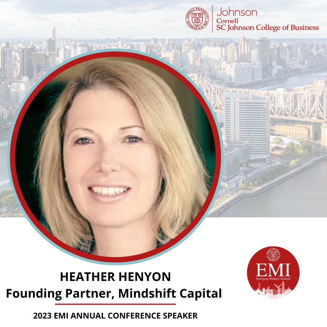 Lourdes Casanova (@lourdescasanova) on Twitter photo 📍Our next speaker for this year's #EMI Annual Conference is <a href="/HHenyon/">Heather Henyon</a>, a Founding Partner at <a href="/mindshiftcap/">Mindshift Capital</a>. With nearly two decades in venture finance and impact investment, she's a fintech and women-led ventures advocate.
▪️ Cornell Tech, Roosevelt Island, NYC
▪️ 11/3, 2023 📍Our next speaker for this year's #EMI Annual Conference is <a href="/HHenyon/">Heather Henyon</a>, a Founding Partner at <a href="/mindshiftcap/">Mindshift Capital</a>. With nearly two decades in venture finance and impact investment, she's a fintech and women-led ventures advocate.
▪️ Cornell Tech, Roosevelt Island, NYC
▪️ 11/3, 2023