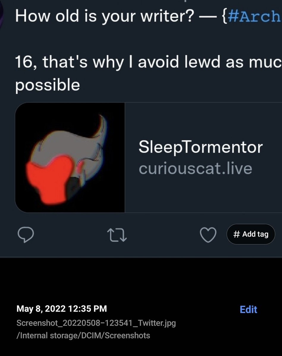 ㅤ☪☽─So, as a heads up I really wouldn't interact with @/CopperGladeGod or @/LovingBirb. According to a screenshot I have from last year, they were only 16 in May of last year, with proof they were still a minor near the end of the year last year. Putting them at only 17 +