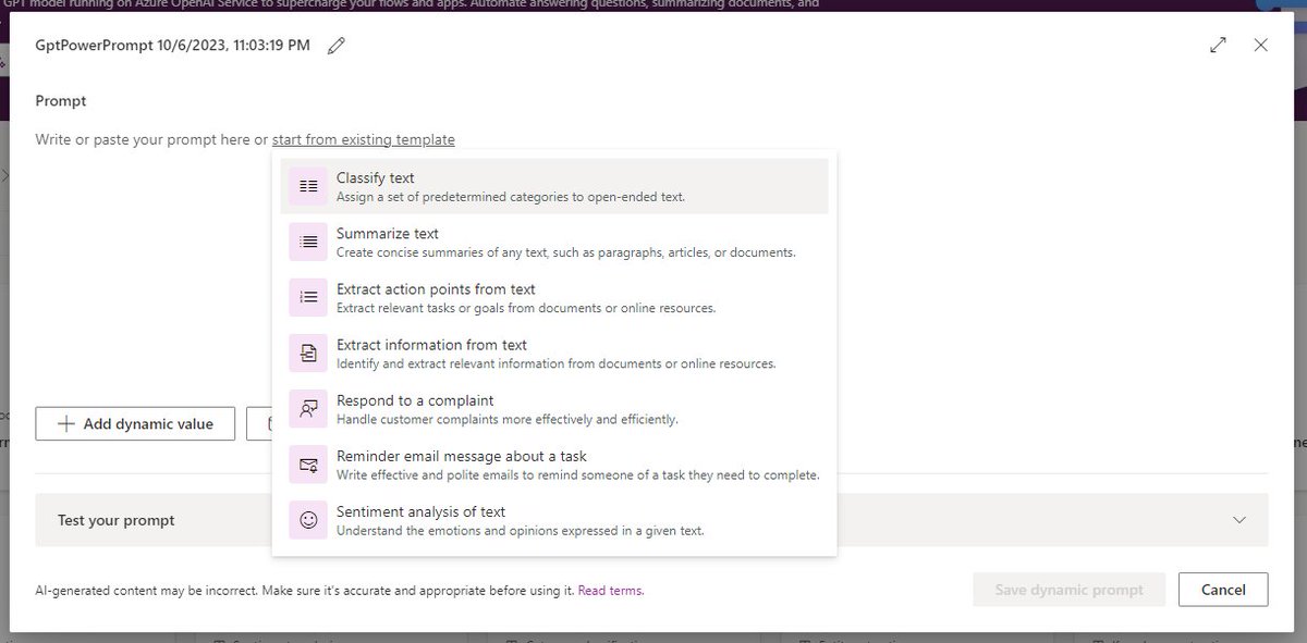 SheCodez's tweet photo. 👉Fresh from the press feature - Create your own AI Builder dynamic prompts (check the highlighted URLs) that you can later use in Apps and Flows.
The model shown in the pics runs on Azure OpenAI Services.
#dynamicprompts #aibuilder #MPPC23 https://t.co/tVMKh8K4tQ