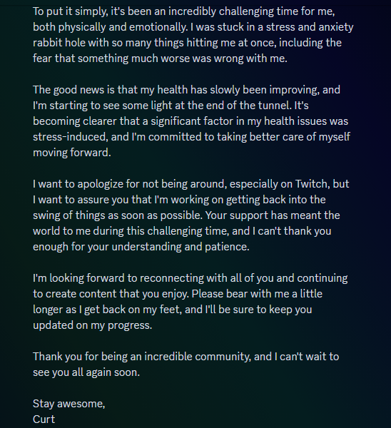 I shared this in my discord why I have been sort of MIA lately.  Life is kicking my ass... But I am not giving up!