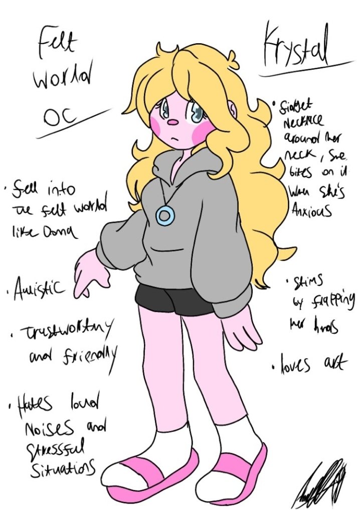 AngelDi64632865's tweet photo. @elviraaxen I made a felt world oc! Her name is Krystal, she also fell into the puppet world I hope u don't mind XD https://t.co/bv1hPAq8V1