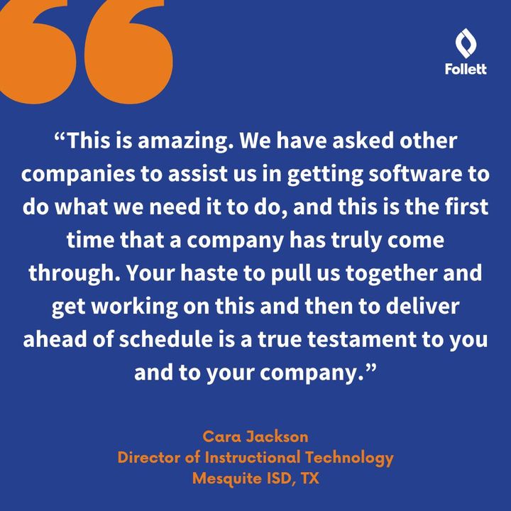 FollettSoftware's tweet photo. We’re always adding new features to #DestinyResourceManager to make it more convenient for you. Cara can speak to the difference the new fee management feature has made for her! Learn more here: https://t.co/wIt7ur8fXv https://t.co/VxHTLQsYhL
