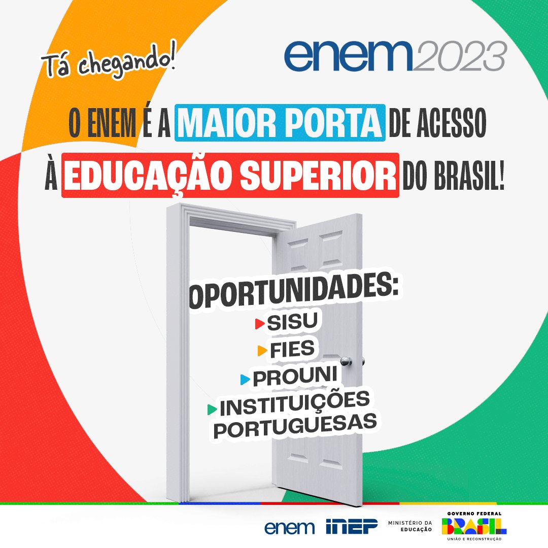 inep_oficial's tweet image. O #Enem 2023 está chegando. Nos dias 5 e 12/11, milhões de pessoas vão participar do maior exame do Brasil.  

Saiba os horários e locais de #provas na Página do Participante: enem.inep.gov.br/participante  

Prepare-se bem, estude e dê o seu melhor!