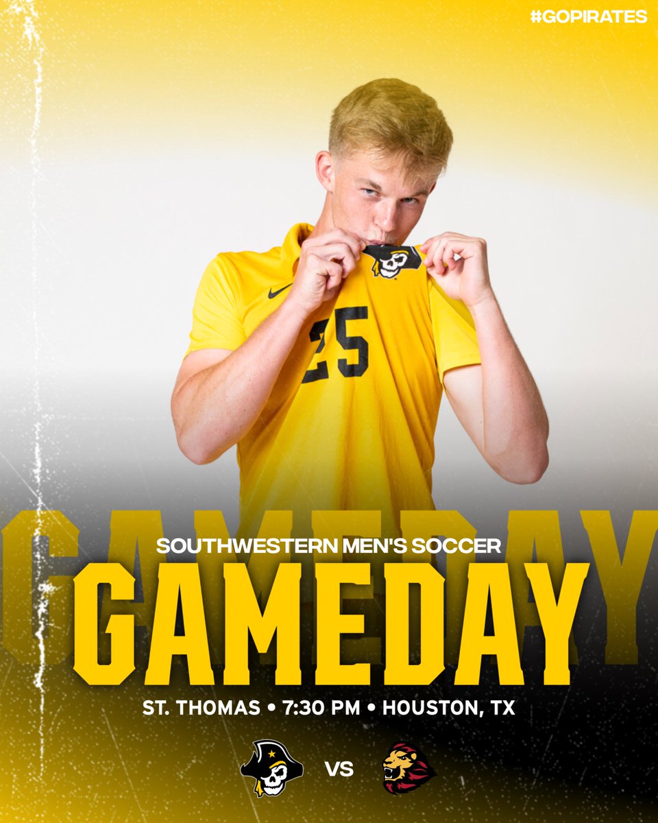 #GAMEDAY | @SUPiratesMSOC 🆚 St. Thomas ⏰ 7:30 PM 📍 Houston, TX 🎥 portal.stretchinternet.com/swu