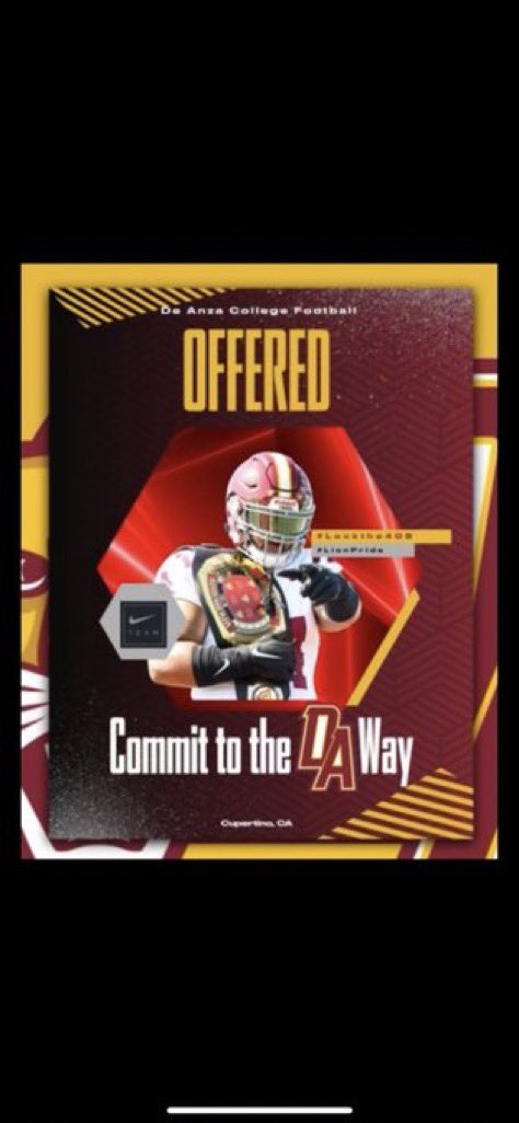 #AGTG After a great conversation with <a href="/CurtisRocklin/">Rocklin Curtis</a> I am proud to receive my 7th offer from <a href="/deanza_college/">De Anza College</a> !!! <a href="/Coach_Dags/">Joe D'Agostino</a> <a href="/Coach_Lane8/">Brian Lane</a> <a href="/DeAndre_M24/">De'Andre Martin</a> <a href="/AJames_11/">Coach James</a> <a href="/besswurst99/">Bess Wurst</a> <a href="/bubstache/">Bubba Wright</a>