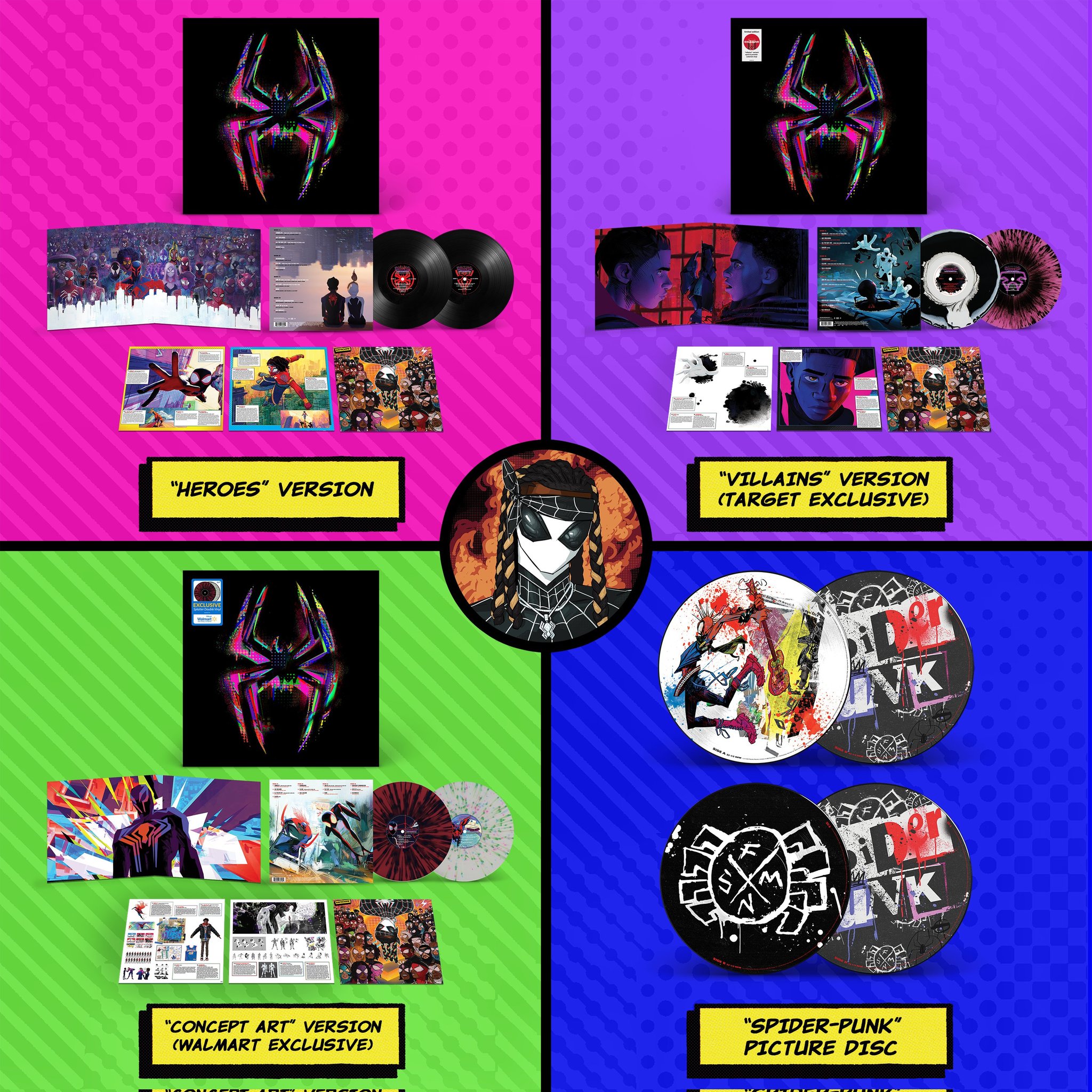 Spider-Man News on X: Metro boomin Across the spider-verse album will  release on vinyl on November 17th There are 4 versions of the vinyl  heroes villains concept art spider-punk picture disc   /