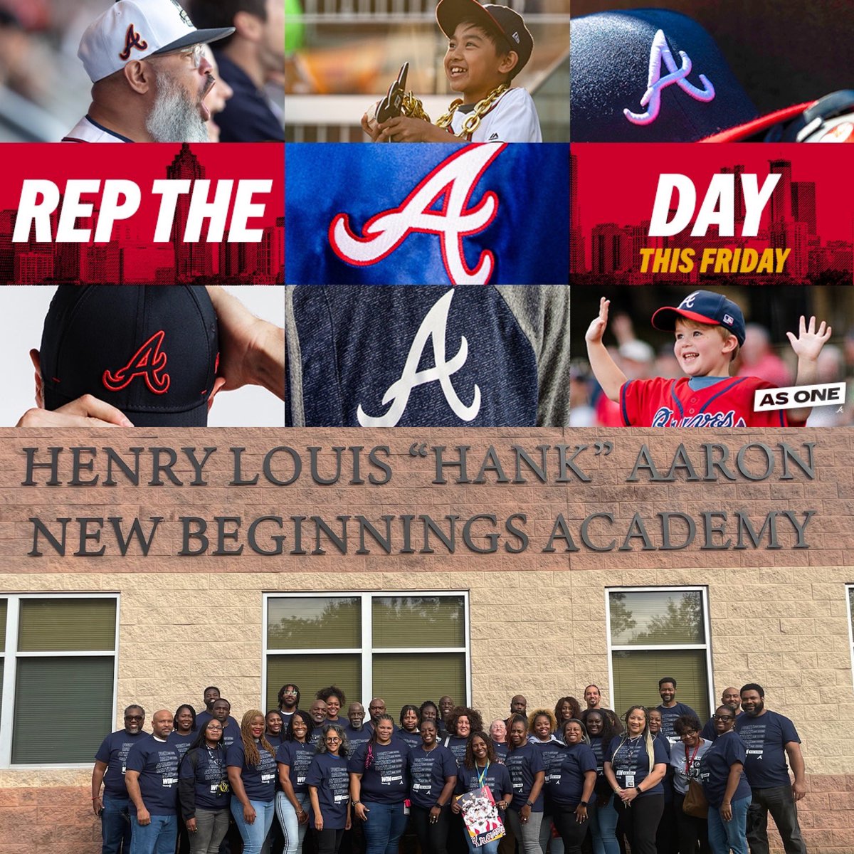 #AsOneATL WE OUT HERE @ H.L. “Hank” Aaron NBA!! The amazing staff repping the A day!