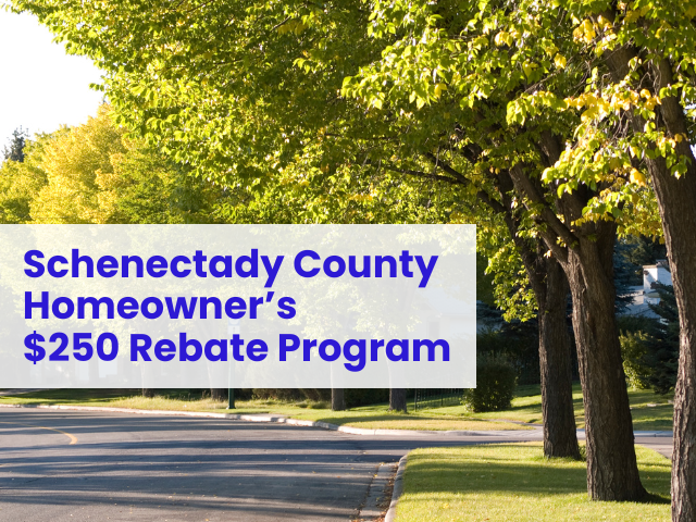 Rebate checks are on the way! Eligible Schenectady County homeowners should receive a 2023 Schenectady County Homeowners $250 Rebate Program check by October 31. Learn more about the program at schenectadycountyny.gov/rebate