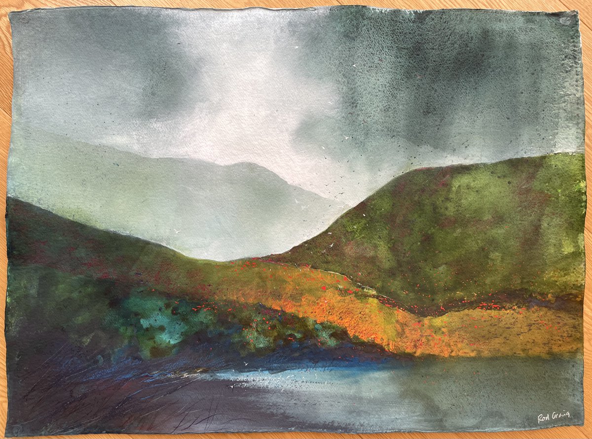 'Ready for the Storm' watercolour on khadi paper, ready for #edinburghartfair