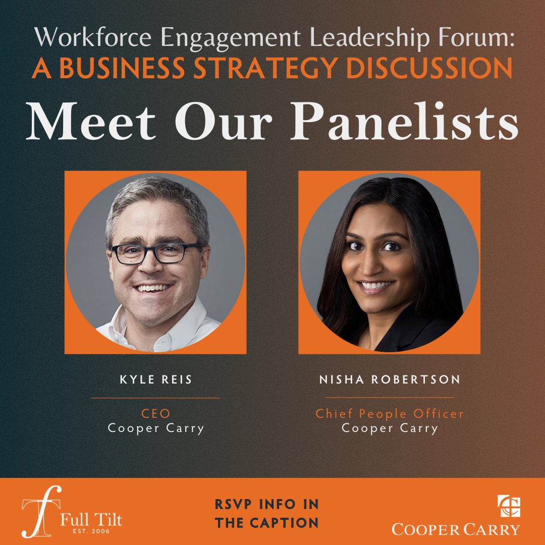 FullTiltATL's tweet photo. These chief executives and heads of #HR will share perspectives on the importance of a strategic approach to #workforces, as well as insights on how these leadership positions work together. RSVP: https://t.co/083Qv3L5DK #HRstrategy 

@WellstarHealth @CooperCarry https://t.co/5hAw60FhEm
