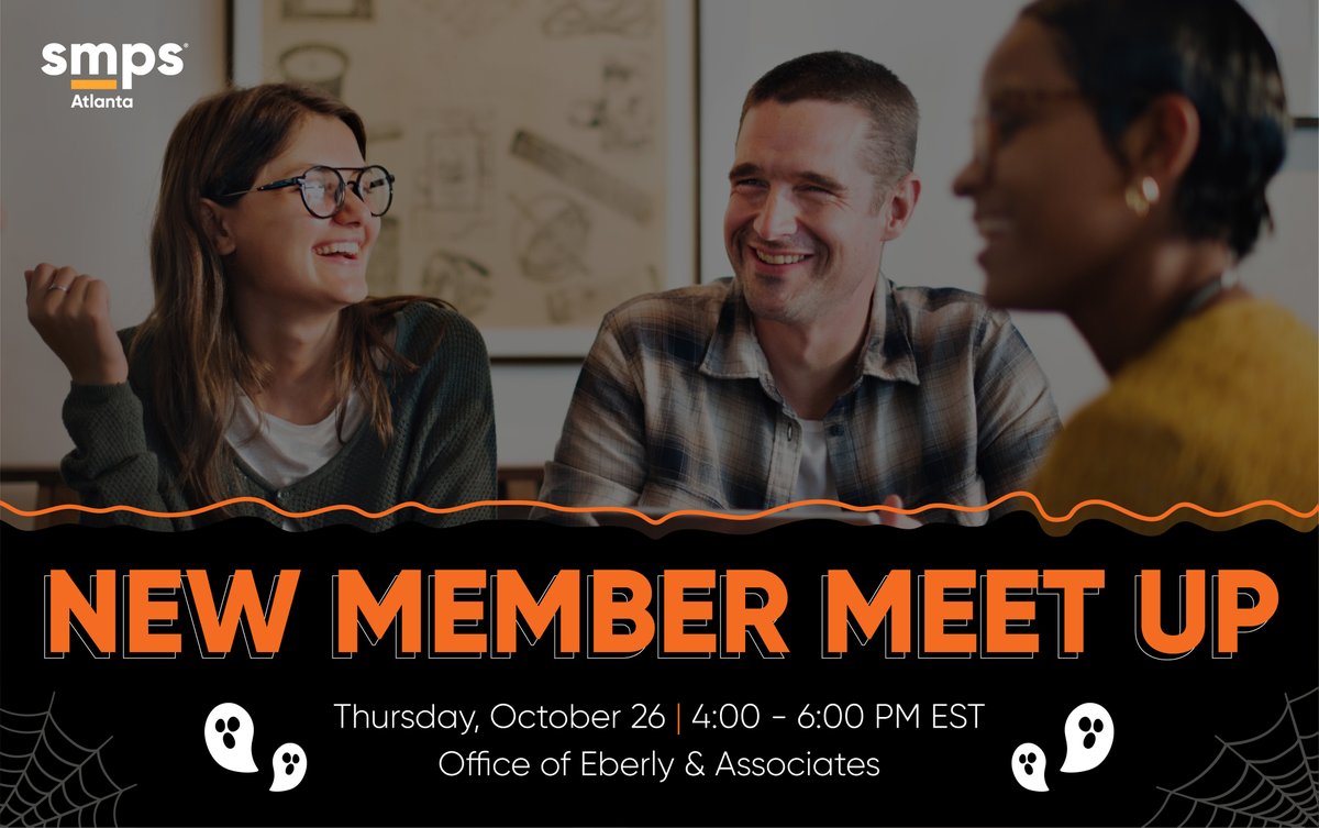 Networking doesn’t have to be scary. Join us at our New Member Meet Up on October 26 to connect with your fellow SMPS members and discover how to maximize your membership benefits. tinyurl.com/kfvmcfcd
