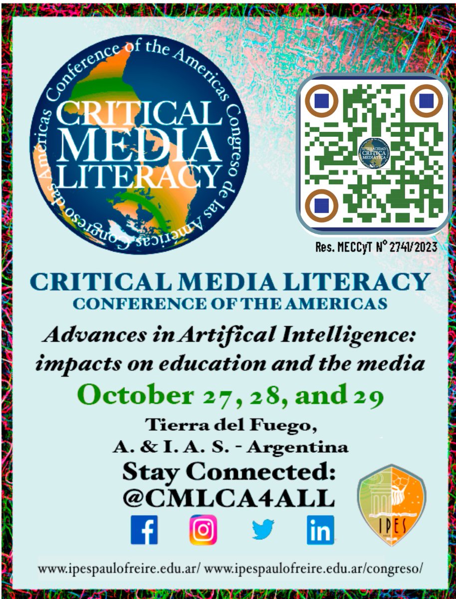 Register: 4th Annual Critical Media Literacy Conference of the Americas!
English: tinyurl.com/y45mrw57
More Information:
ipespaulofreire.edu.ar/congreso/
criticalmediaproject.org/conferences/