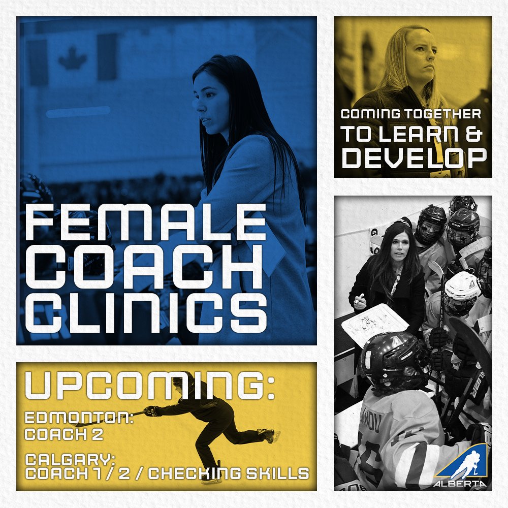 Attention female coaches! There are lots of opportunities this month to get certified and to develop your skills further.

For more information and to register⬇️

Edmonton:
Coach 2 ➡bit.ly/YEG_Coach2

Calgary:
Coach 1➡bit.ly/YYC_Coach1
Coach 2➡