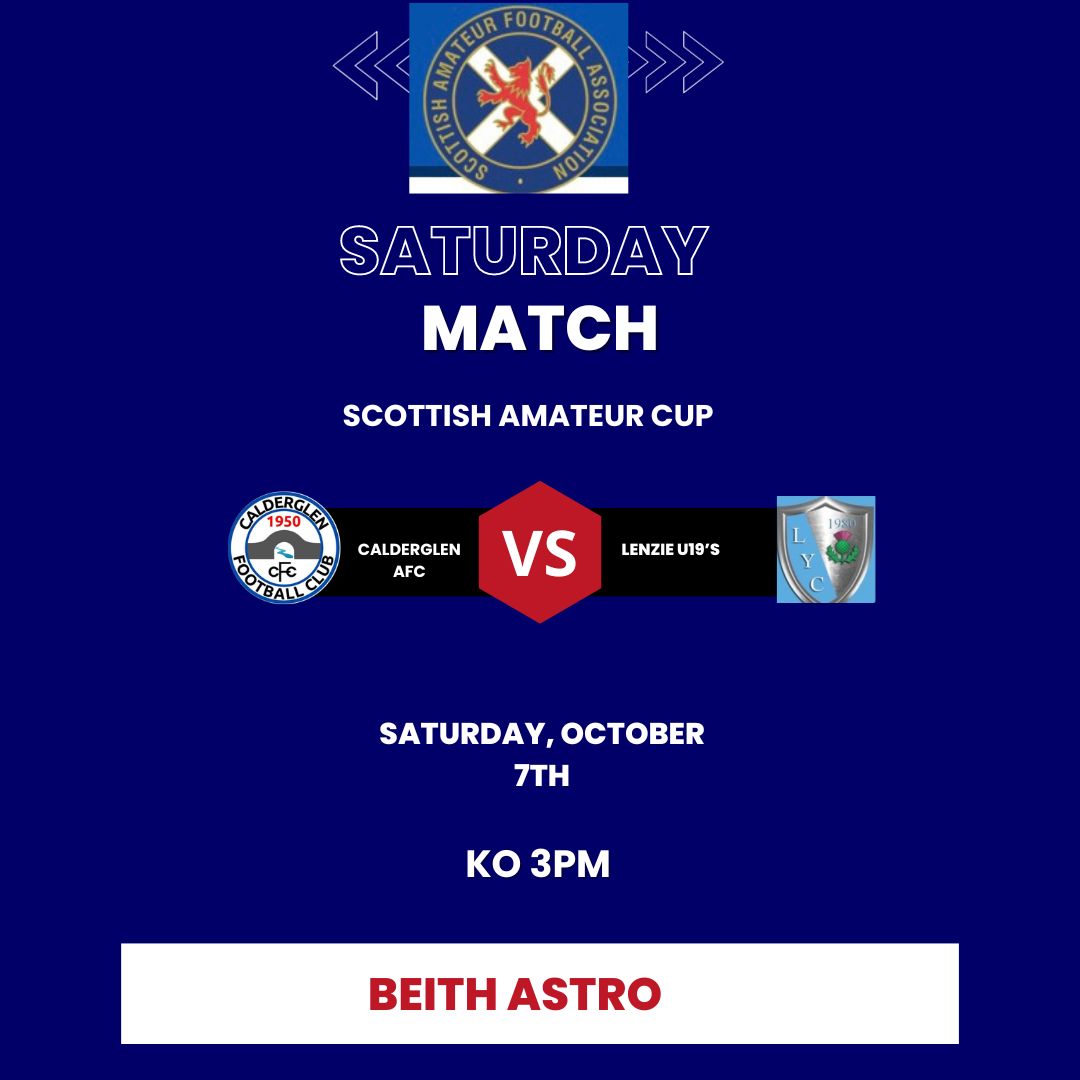 Calderglen AFC (@calderglen_afc) on Twitter photo Get the 🌂 out and get down and support the boys in the <a href="/AmmyFitbaCup/">Scottish Amateur Cup</a> in a good test against Lenzie 19's at <a href="/BeithAstro/">Beith Astro</a>
3pm Kick off ⚪🔵 Get the 🌂 out and get down and support the boys in the <a href="/AmmyFitbaCup/">Scottish Amateur Cup</a> in a good test against Lenzie 19's at <a href="/BeithAstro/">Beith Astro</a>
3pm Kick off ⚪🔵