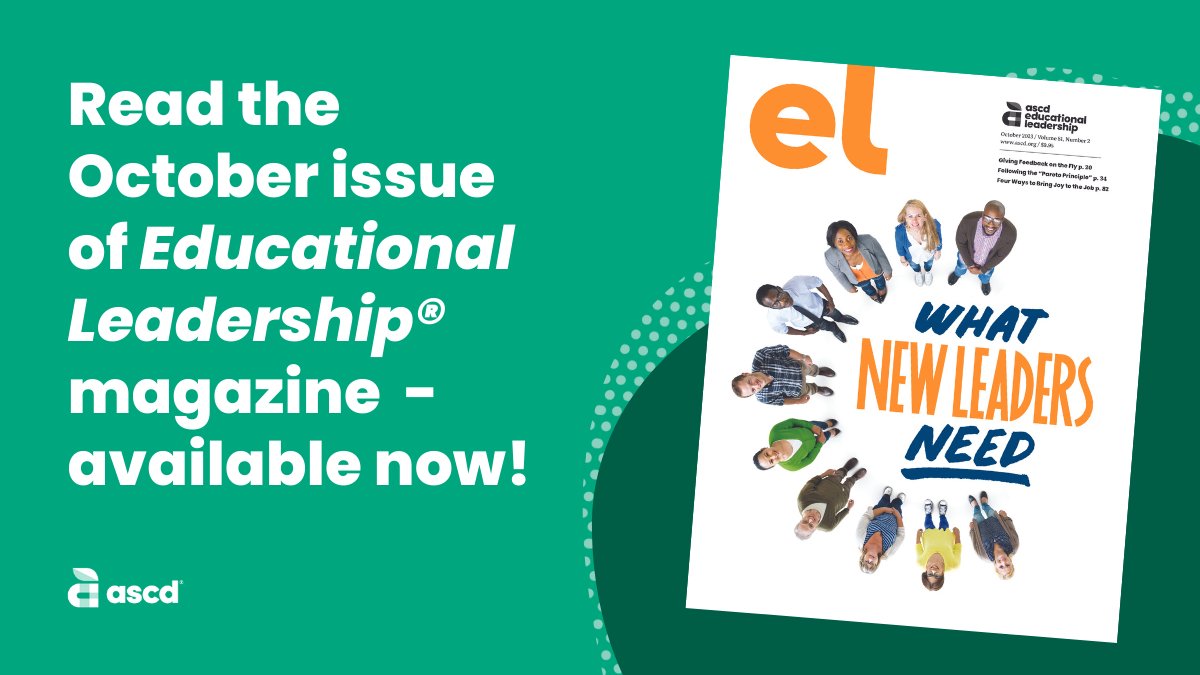 ASCD's tweet image. New issue just dropped! 📖

🙌 Check out the October issue of @ELmagazine focused on &quot;What New Leaders Need&quot; at: bit.ly/473t5RP

#EdLeadership #EducatorResources #ProfessionalLearning