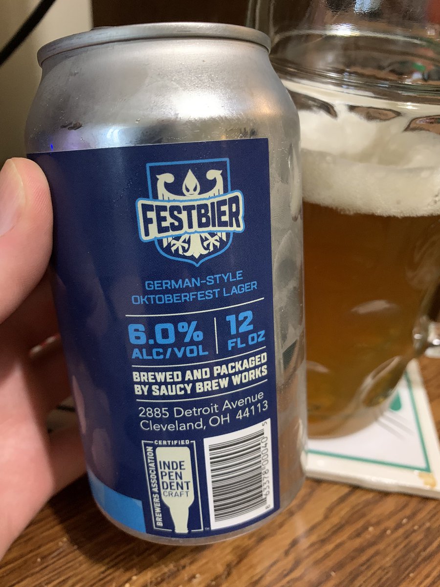 Continuing my #beersonfriday with @saucybrewworks Festbier German-Style Oktoberfest 😎🍺👍 #ohiocraftbeer #CraftBeer @impopsy @Kubrickx @RJellyman @Senor_Greezy @Just4BeerLovers @mikeadam16 @RobFromInternet @Stef_Pellerin @BrewGuy_ @DKenni @AndyKenny27 @PaulOBrien10 @CorkBeer