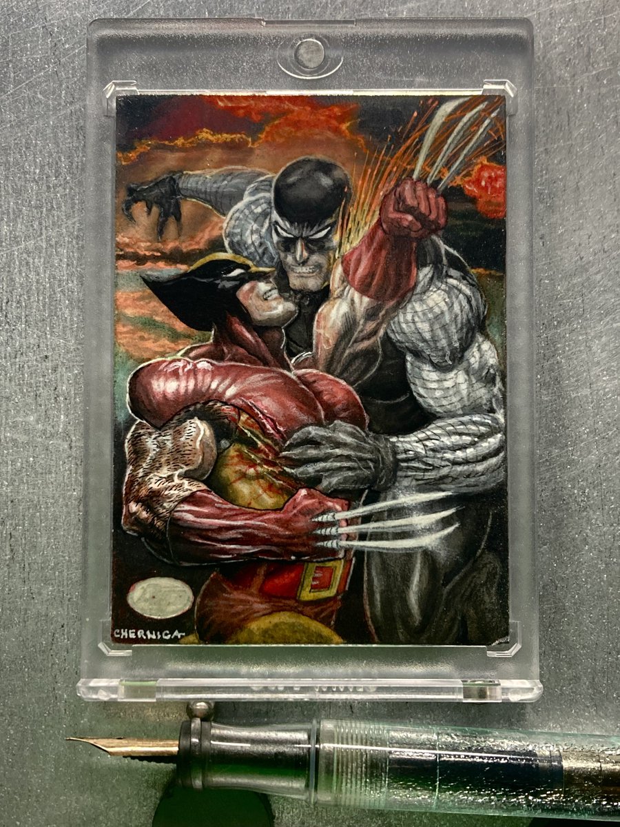 EdwardCherniga's tweet image. What up bub? Here is a recent commission and man, getting caught up feels fantastic! #Cannotstop #Wolverine #Cyber #illustration #Xmen #Slapmountain