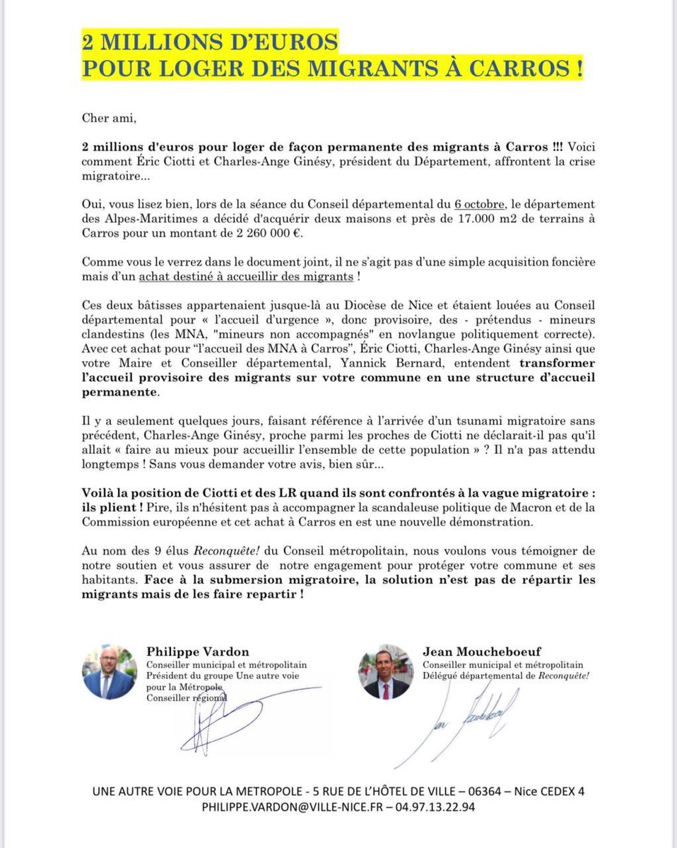 DamienRieu's tweet photo. Je me demande comment @ECiotti va rĂ©ussir a expliquer Ă ses Ă©lecteurs que son dĂ©partement vient de dĂ©bourser deux millions dâeuros pour loger les migrants. Câest bien la peine de faire le dur⊠#Nice06 https://t.co/HLJ7dA9YXJ