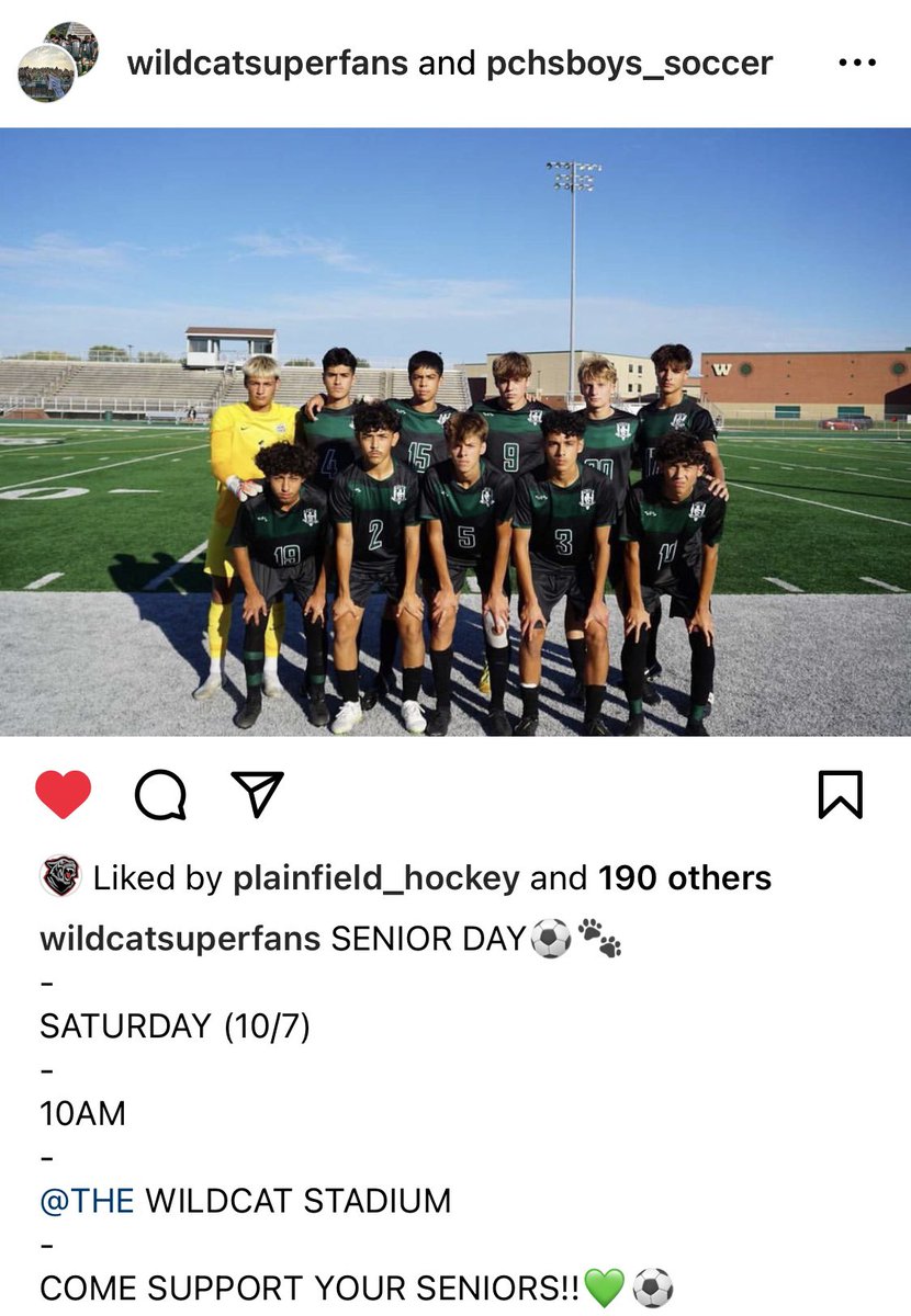 Saturday, October 7th 10am SENIOR DAY ⚽️ <a href="/pchscatssoccer/">PCHS Wildcat Soccer</a> <a href="/MkruszWildcats/">MKruszWildcats</a>