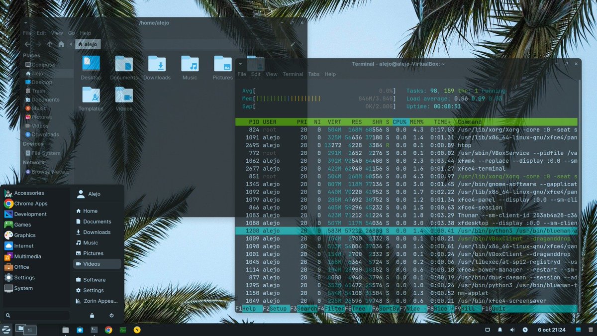 Sistema_54's tweet image. ZorinOS Lite. Una versión light con un XFCE muy bien integrado, funcional, y bonito. #ViernesDeEscritorio #ZorinOS #Linux #XFCE 🤓