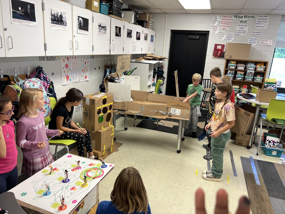 MrRondot's tweet photo. Very successful Cardboard Arcade Challenge day! Love seeing students creativity come to life in so many different ways. @Costello_Tweets https://t.co/Nt9wkH0ESv