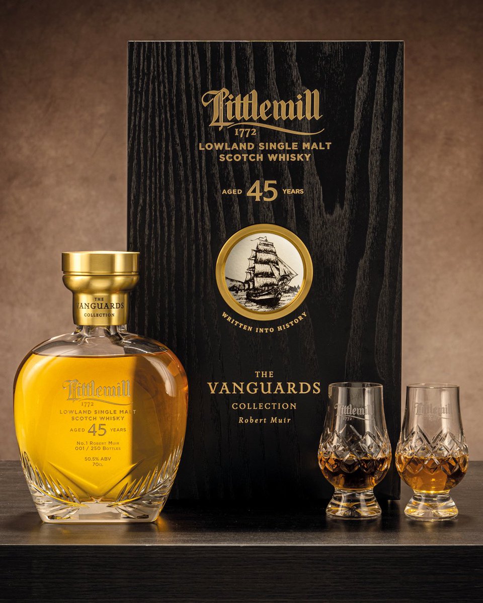 PocketRocketLtd's tweet photo. We’re a bit stoked to share the first of our new concepts for Littlemill's ‘Vanguards' of Scotlands spirit series. It pays homage to the pioneers behind not only Scotland's oldest known licensed distillery, but the vanguards who changed the world of whisky. #scotch  #design https://t.co/DmDluIWp2M