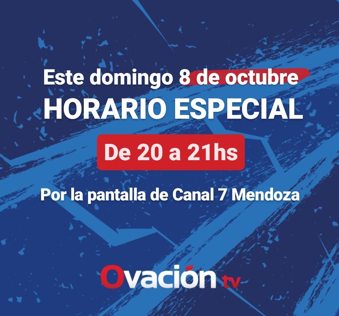 OVACIONTV's tweet photo. #OvacionTv | Este domingo nos vemos a las 20h, en @canal7mza, previo a la transmisión del debate presidencial. https://t.co/YItotapdK8