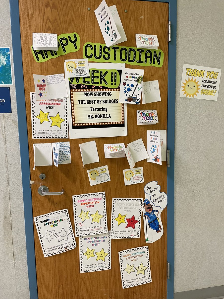 BridgesProgram's tweet photo. @BridgesProgram celebrated Mr. Bonilla, an individual who is one of THE BEST humans we know for #NationalCustodianWeek! Mr. Bonilla is outstanding at his job AND he intentionally integrates himself into our community to connect with students and staff! @NorthwestWCPSS @WCPSS https://t.co/yopmoOiiMn