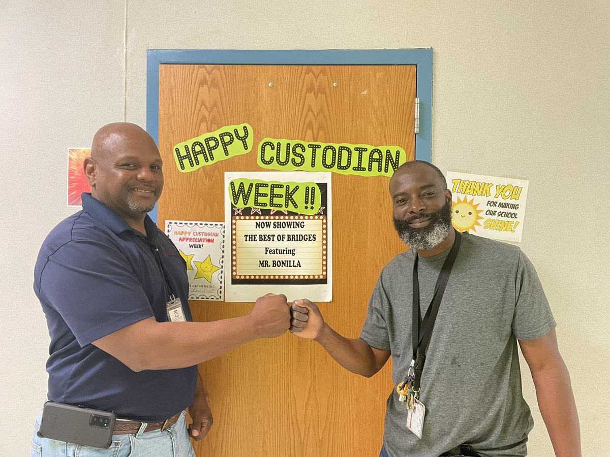 Bridges Program (@bridgesprogram) on Twitter photo <a href="/BridgesProgram/">Bridges Program</a> celebrated Mr. Bonilla, an individual who is one of THE BEST humans we know for #NationalCustodianWeek! Mr. Bonilla is outstanding at his job AND he intentionally integrates himself into our community to connect with students and staff! <a href="/NorthwestWCPSS/">WCPSS Northwestern</a> <a href="/WCPSS/">Wake County Public School System</a> <a href="/BridgesProgram/">Bridges Program</a> celebrated Mr. Bonilla, an individual who is one of THE BEST humans we know for #NationalCustodianWeek! Mr. Bonilla is outstanding at his job AND he intentionally integrates himself into our community to connect with students and staff! <a href="/NorthwestWCPSS/">WCPSS Northwestern</a> <a href="/WCPSS/">Wake County Public School System</a>