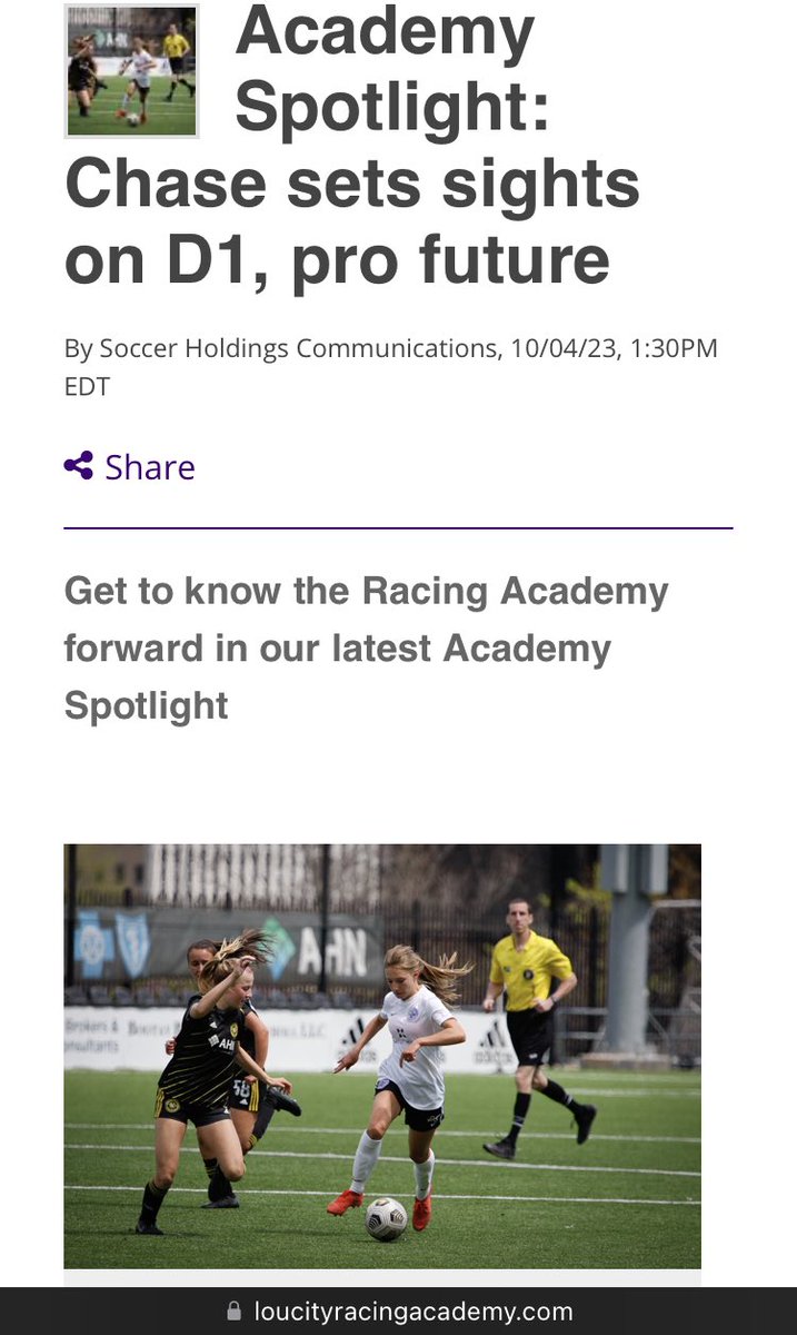 Thank you <a href="/LouCityAcademy/">Louisville City FC Academy</a> for the opportunity to share my story 💜💜

Check out the link below:

loucityracingacademy.com/news_article/s…