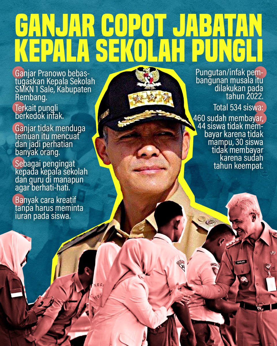 tindakan tegas pak Ganjar dengan melawan pungli yang sangat meresahkan. tak segan2 langsung mencopot jabatan. memang pemimpin seperti pak Ganjar lebih baik. #GanjarSetara