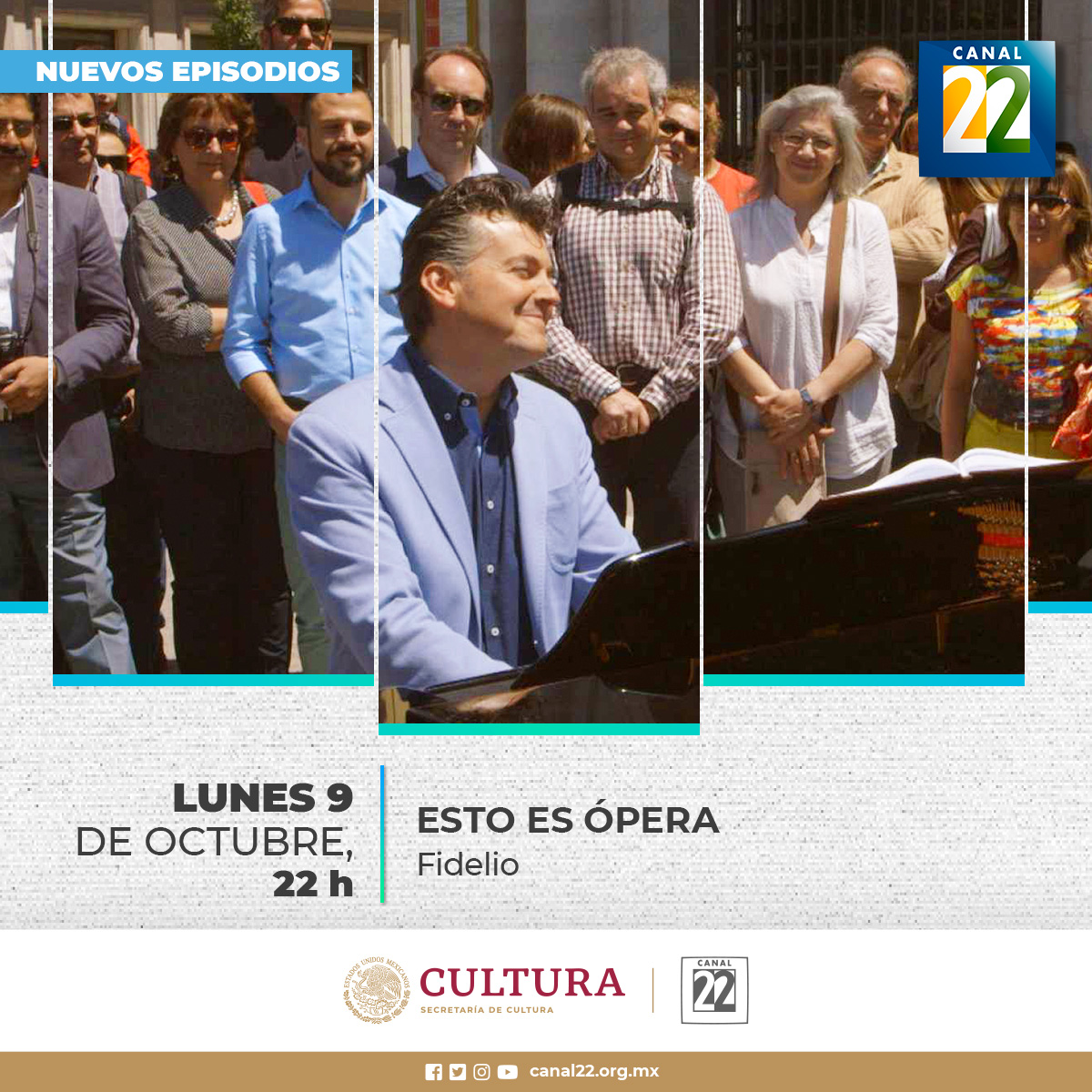 Canal22's tweet image. Hoy en 🎭#EstoEsÓpera, Ramón Gener nos transporta a la historia la obra #Fidelio, donde la joven Léonore pone su vida en peligro por hacerse pasar por Fidelio, para entrar a la prisión en donde está su esposo.

🕐Hoy,  22:00 h