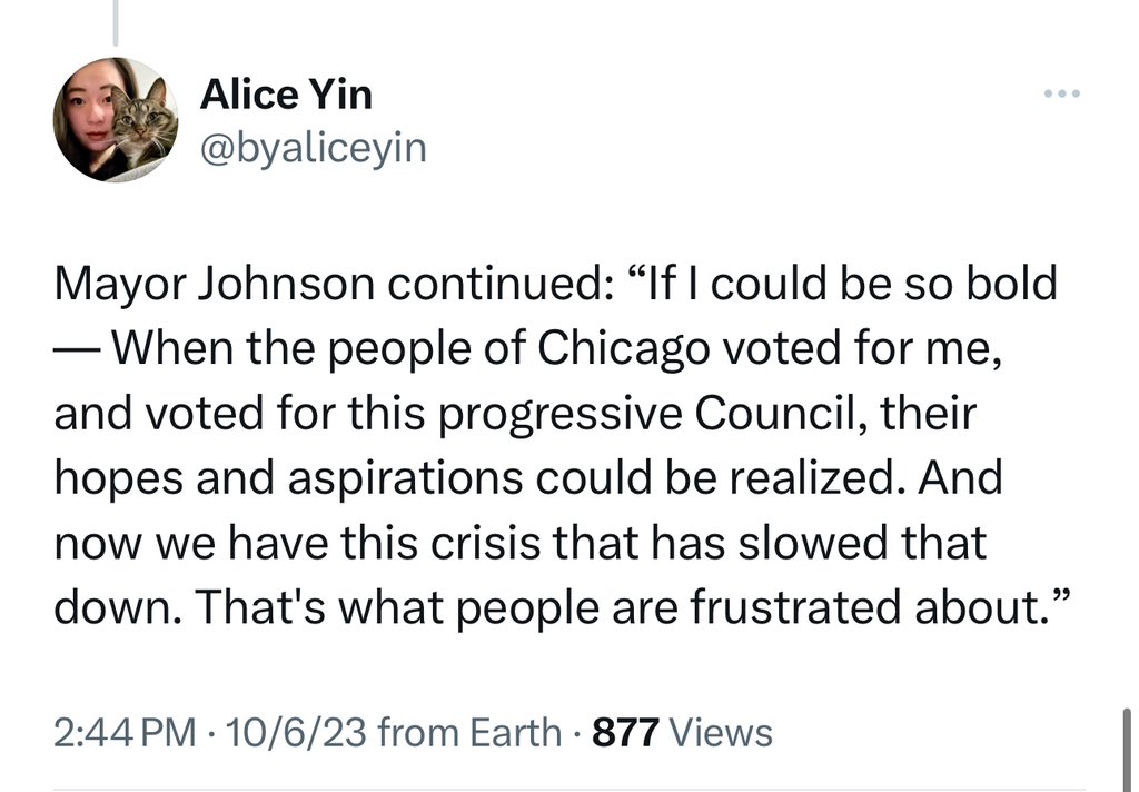 StuLoren's tweet photo. The unfortunate reality for all my progressive friends is that few, if any, of the mayor’s social ambitions were going to come to fruition regardless of the migrant crisis, as the city’s finances are a mess and most of his tax plans were legally a non-starter.

h/t @byaliceyin https://t.co/SNcs1fZu7k