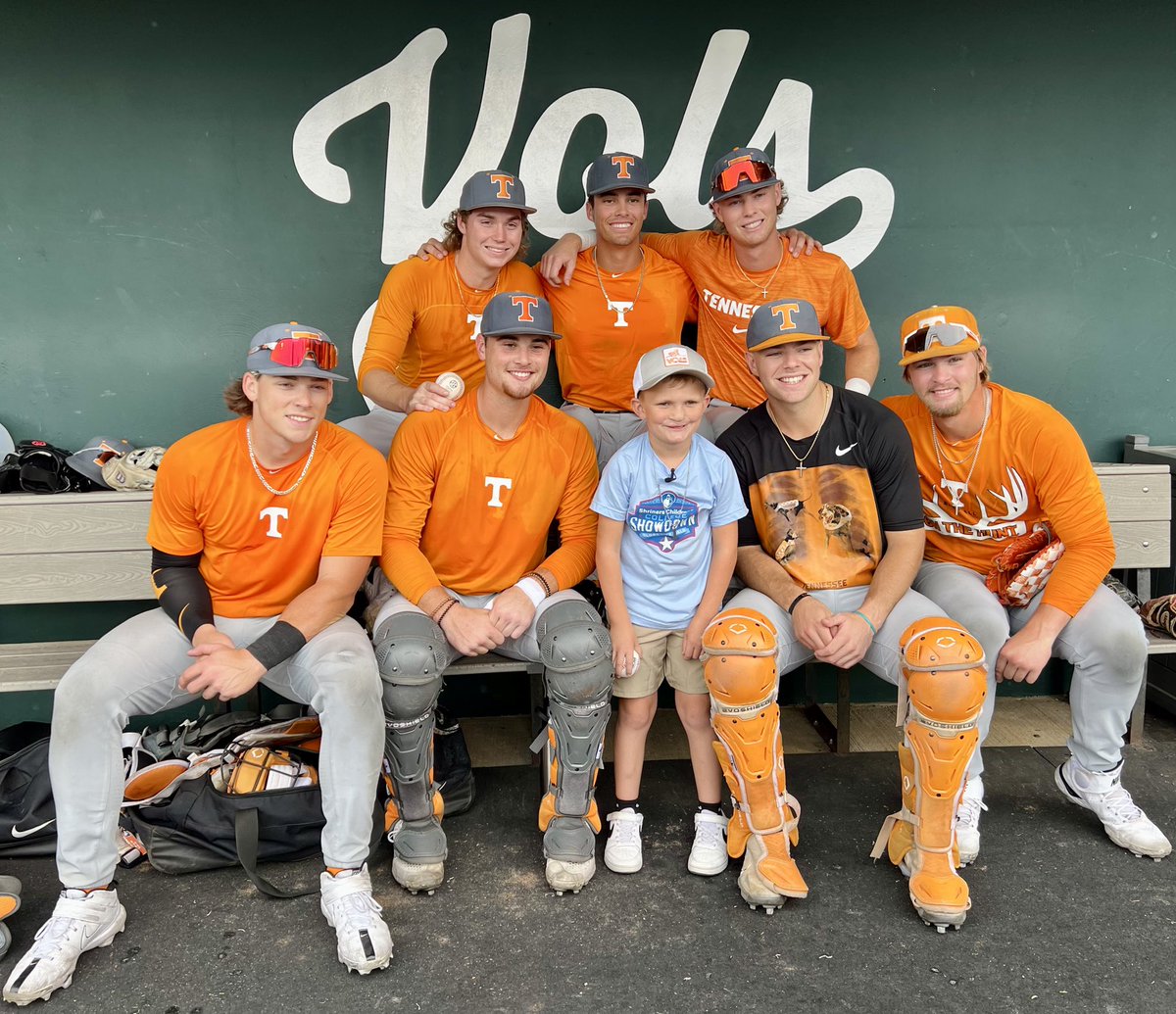 We were thrilled to host Kayson from @ShrinersHosp today leading up to the 2024 #ShrinersShowdown at @GlobeLifeField. #GBO // #OTH
