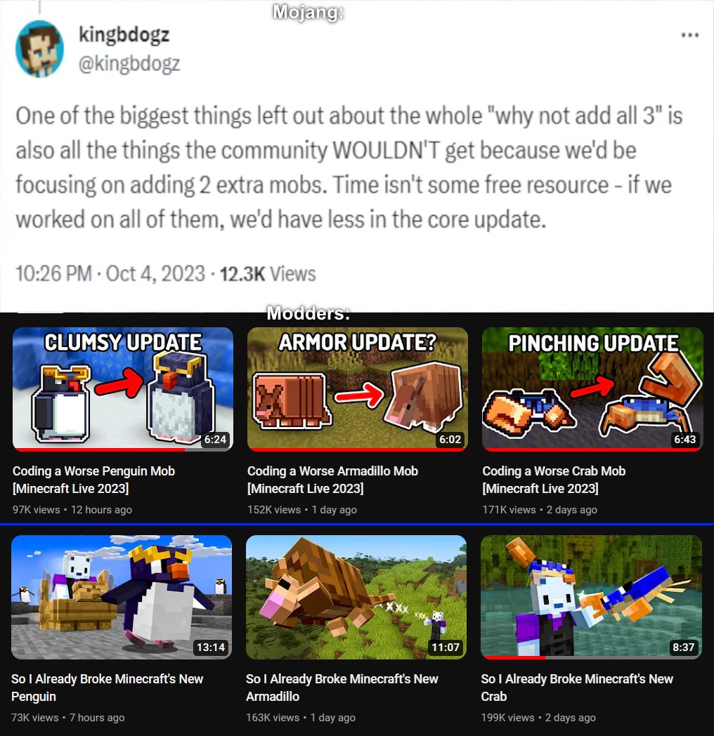MinecraftMeme16's tweet photo. Indie Studio guys https://t.co/ofHCeiYJOU
