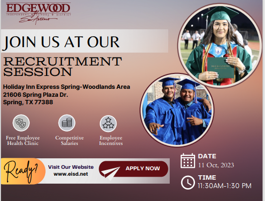 EISD Human Resources (@eisdhr1) on Twitter photo Come Join Us for a Recruitment Session! Learn about what's happening in Edgewood ISD! Please share! <a href="/EISDofSA/">Edgewood ISD</a> <a href="/CaTrevino09/">Cynthia Trevino</a> Come Join Us for a Recruitment Session! Learn about what's happening in Edgewood ISD! Please share! <a href="/EISDofSA/">Edgewood ISD</a> <a href="/CaTrevino09/">Cynthia Trevino</a>