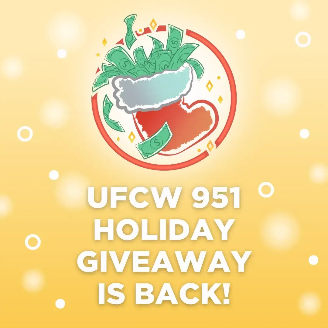 UFCW951's tweet photo. The UFCW 951 Holiday Giveaway is back again for the 2023 holiday season! $12,000 worth of gift cards will be randomly awarded to members November thru December.
Active members in good standing by November 1 are automatically entered. For more info, visit https://t.co/2rKB75KLTj https://t.co/1FbgcGMAWr