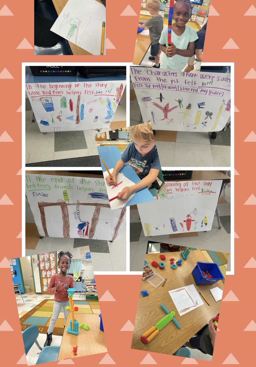 My first grade engineers have been learning all about the Little Red Pen and her friends this week for ela and were tasked to work as a team to engineer an escape plan for all the characters that fell into the dreaded bin! They had a blast! #firstgradeengineers #littleredpen #ela