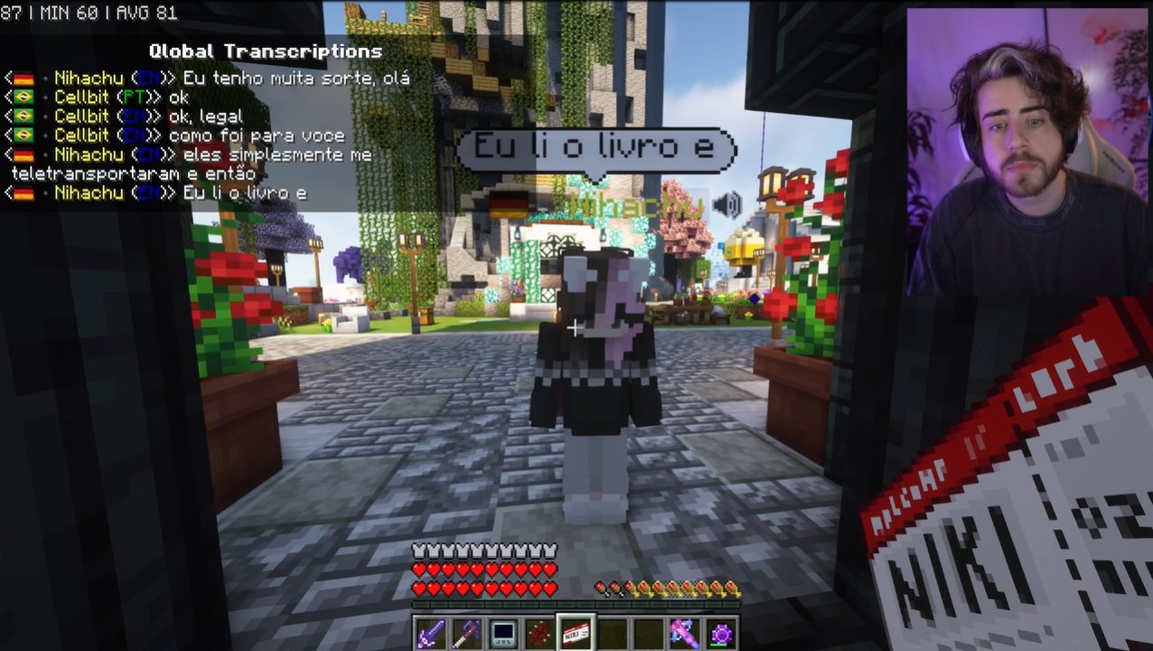 Cellbit acima de mim e eu abaixo dele