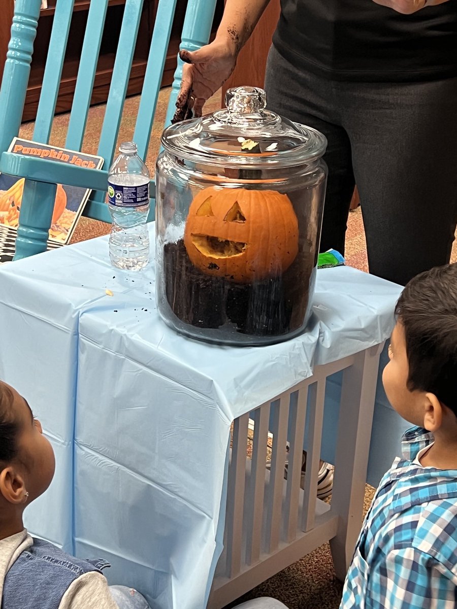 It was a great week in the Hendricks library! Lots of reading and learning!! Ask your kids about Pumpkin Jack. Over the next weeks and months, we will watch our pumpkin decompose and hopefully germinate into pumpkin sprouts.