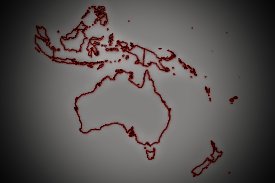 ቀላል ባዶ የኦሺኒያ ካርታ።