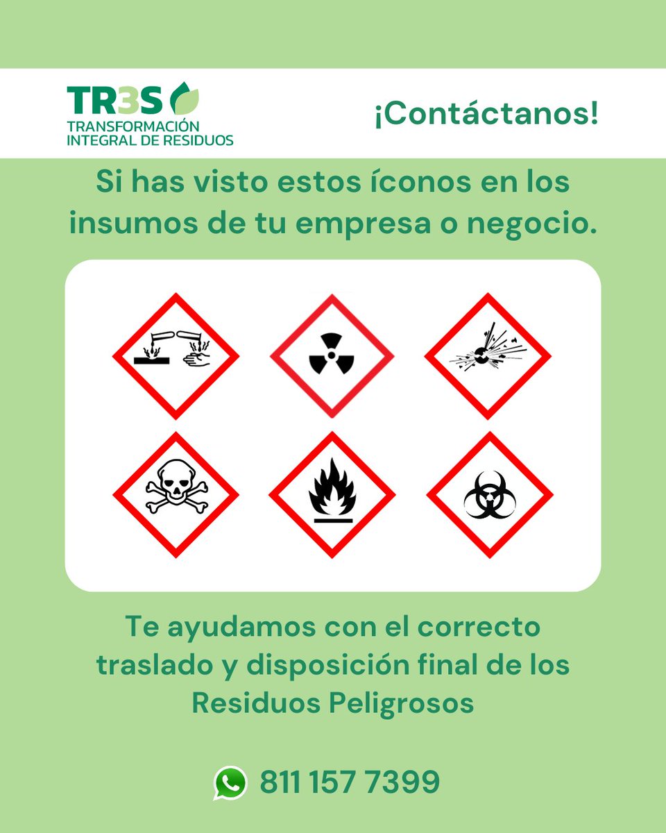 📦🌍 Nos encargamos de los residuos #CRETIB con responsabilidad y autorización de <a href="/SEMARNAT_mx/">SEMARNAT México</a> y <a href="/agencia_asea/">ASEA</a>.  
Contribuye a un ambiente más limpio y seguro. 🏭♻️
¡Comunícate con nosotros al 811 157 7399 o escríbenos por WhatsApp!
#GestiónDeResiduos #ProtecciónAmbiental
#Tr3s