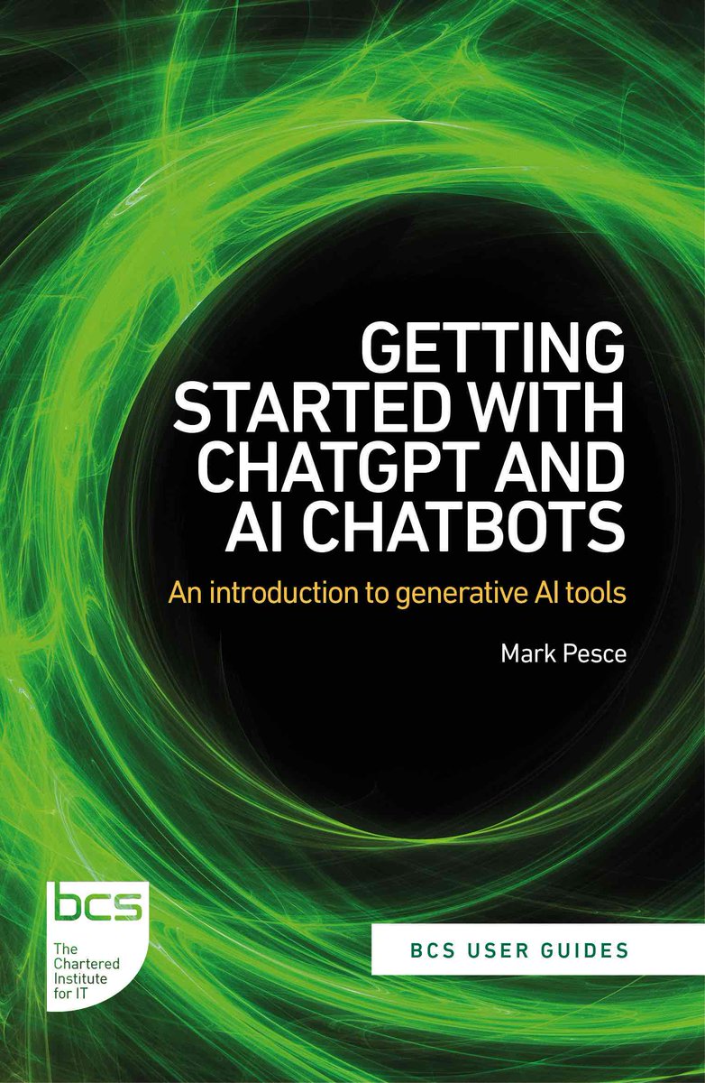OMG woke up to fantastic news - @BCS Publishing, through a Herculean effort, has brought forward the publication of 'Getting Started with ChatGPT and AI Chatbots' to 6 December!!! Preorder here: bcs.org/books/genAI